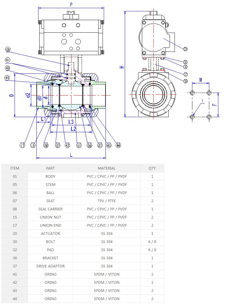 7-valve bi điều khiển khí nén DN15